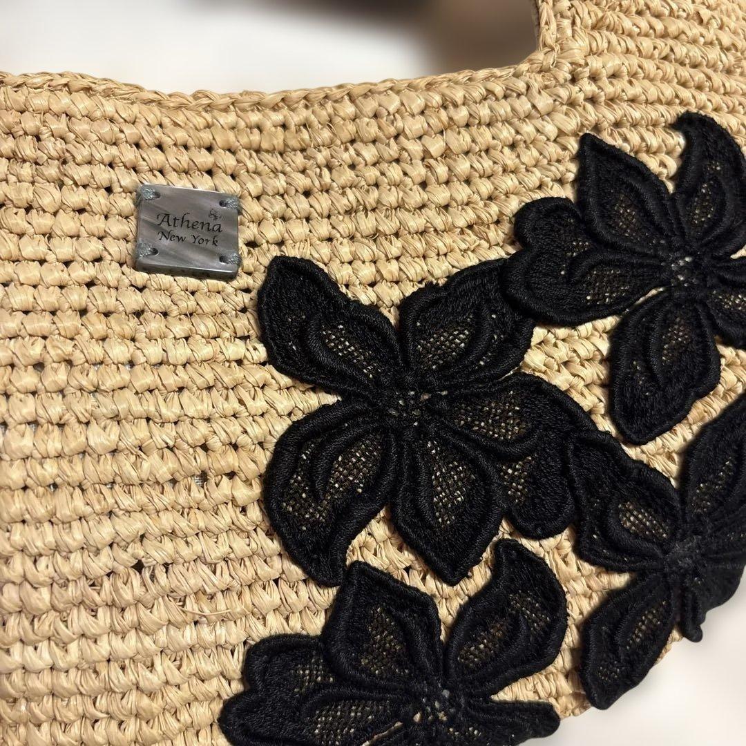 Athena New York 花刺繍かごバッグ