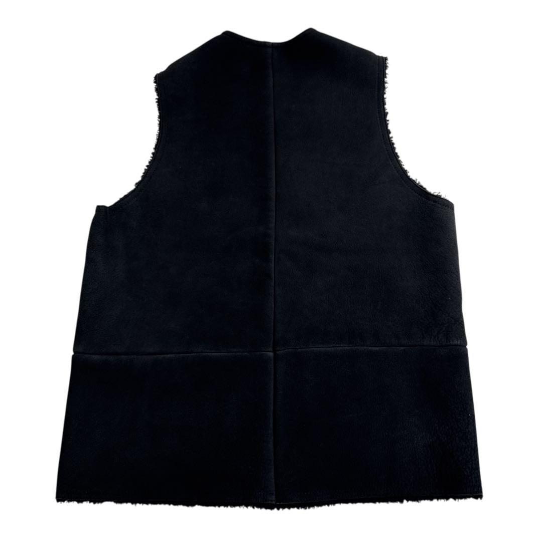 【本革】BEAMS PLUS リアルムートンベスト 黒M 羊革 ビームスプラス