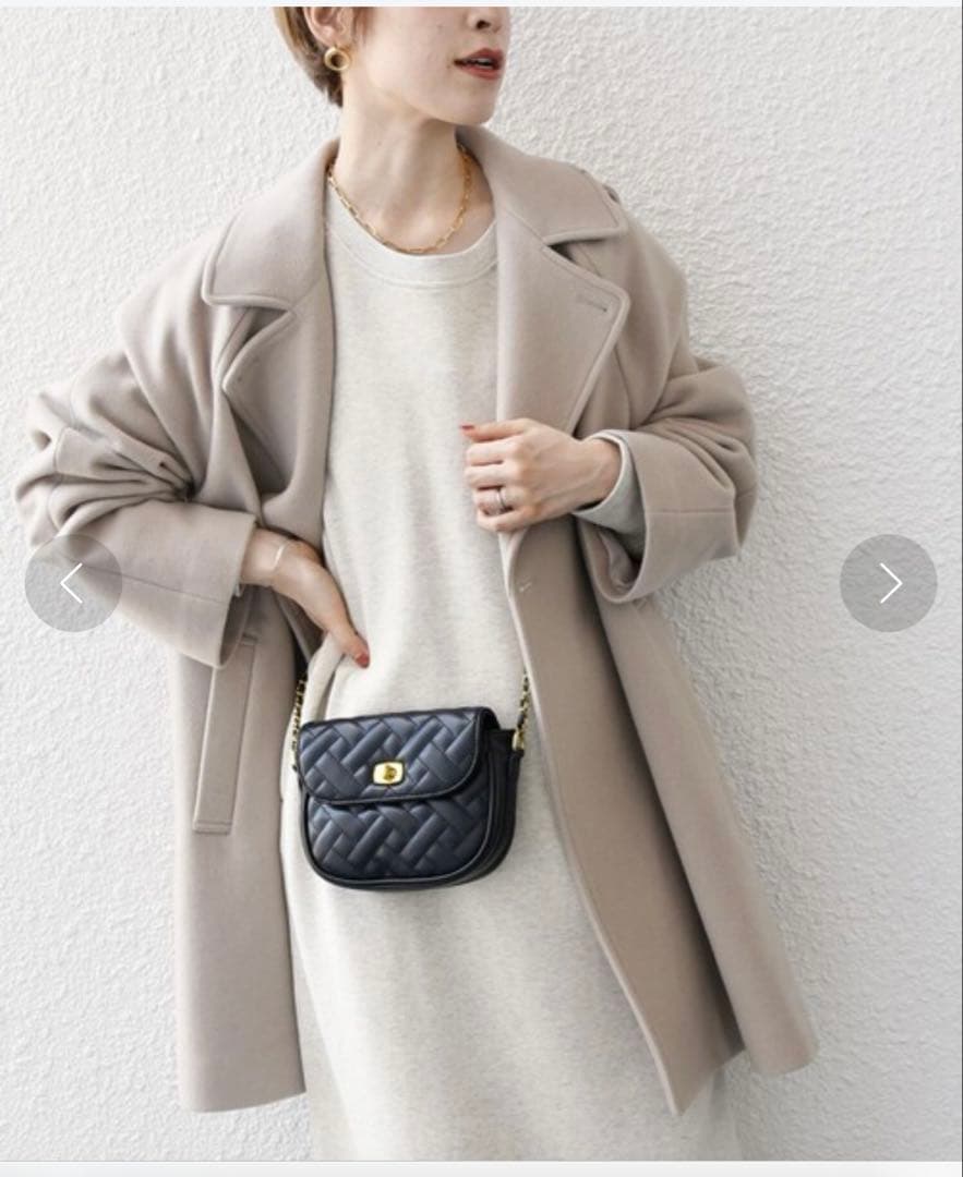 ★美品★SHIPS any★PONTETORTO★スタンド&ダブルカラーコート★