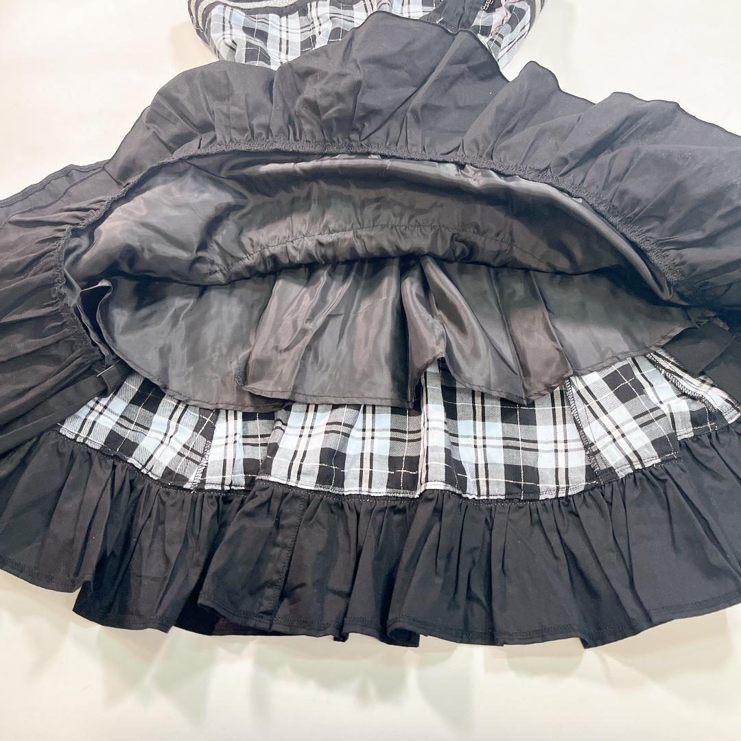 PUTUMAYO プトマヨ ワンピース フリル ミニスカ レース チェック 水色