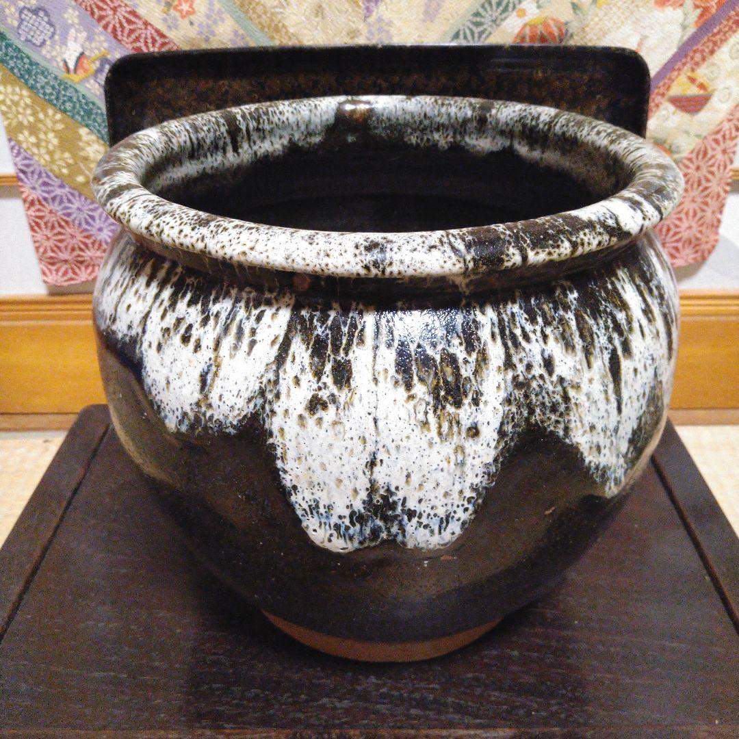 NO362 堤焼　甕　瓶　宮城　仙台　民芸　時代物