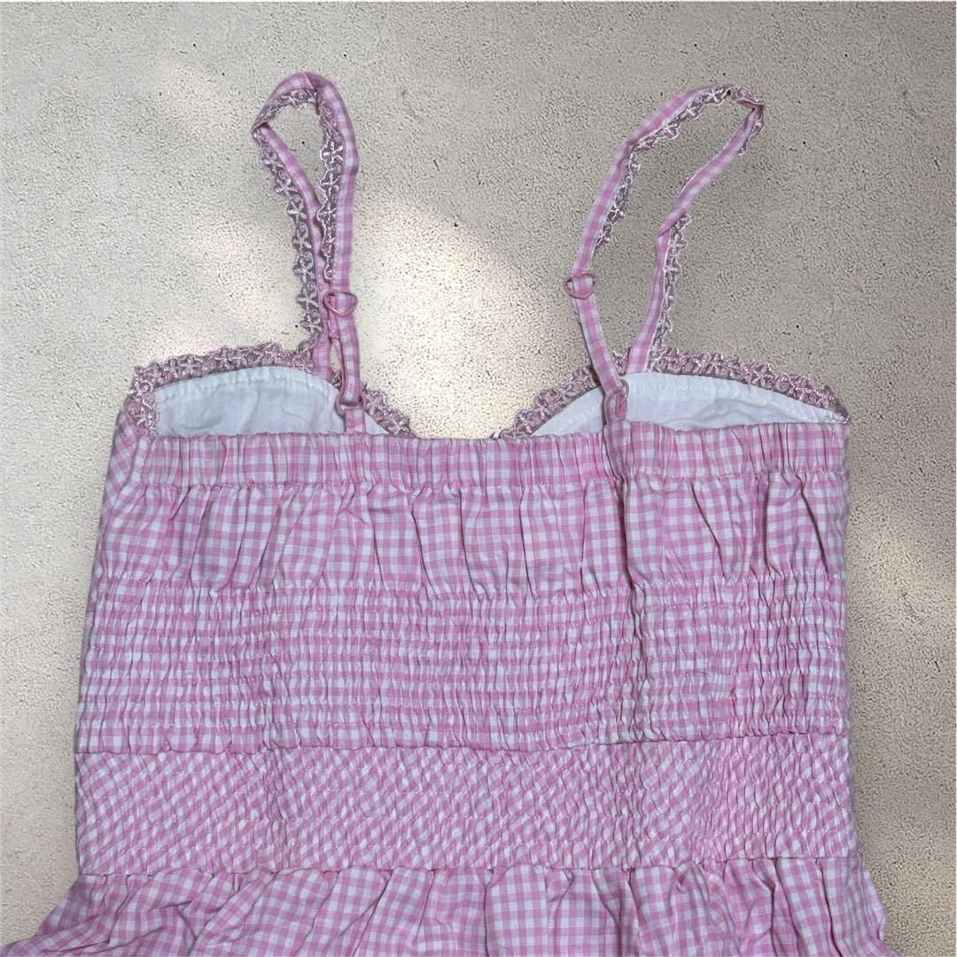 【タグ付き】TRALALA/トゥララ キャミワンピ チェック ピンク