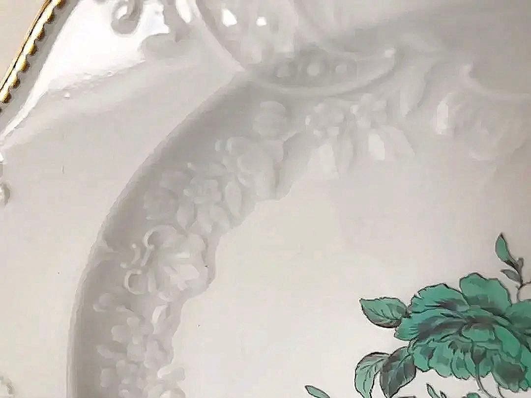 マイセン　フラワーレリーフ約18㎝