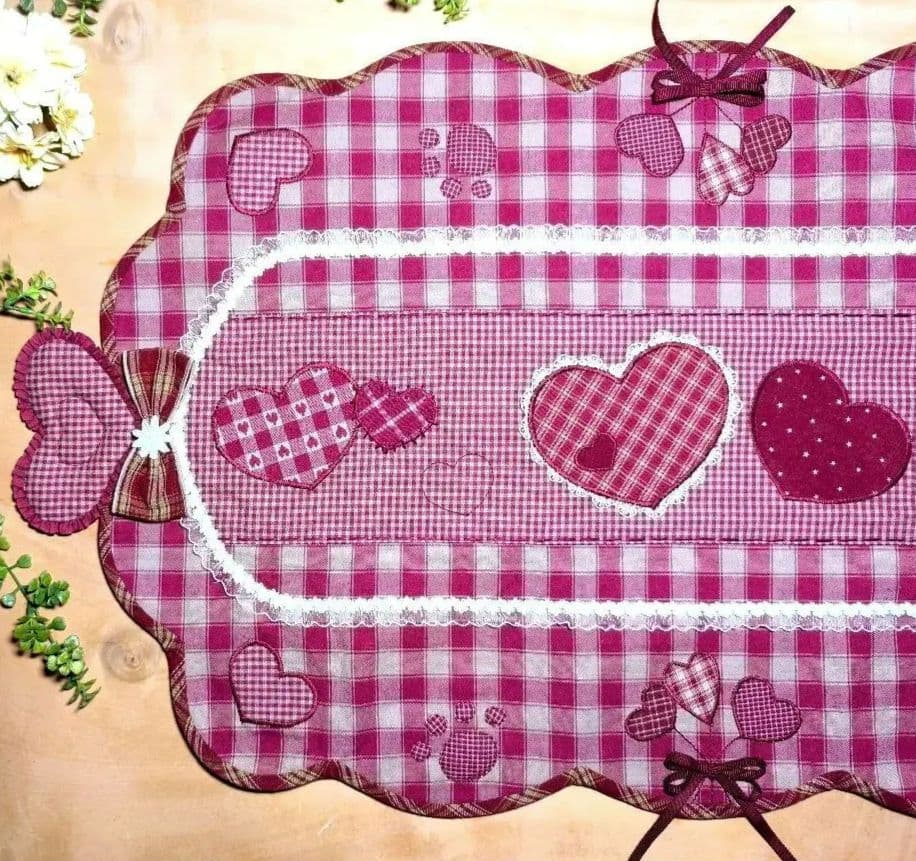 ⭐️アメリカンカントリー雑貨❤ハート＆肉球いっぱい✿波〰️波チェストマット✿