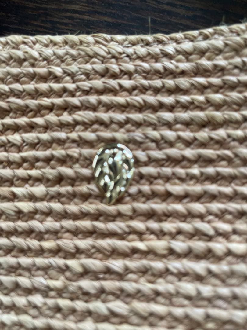 ヘレンカミンスキー　レザーハンドル　ラフィア ショルダーバッグ　ベージュ