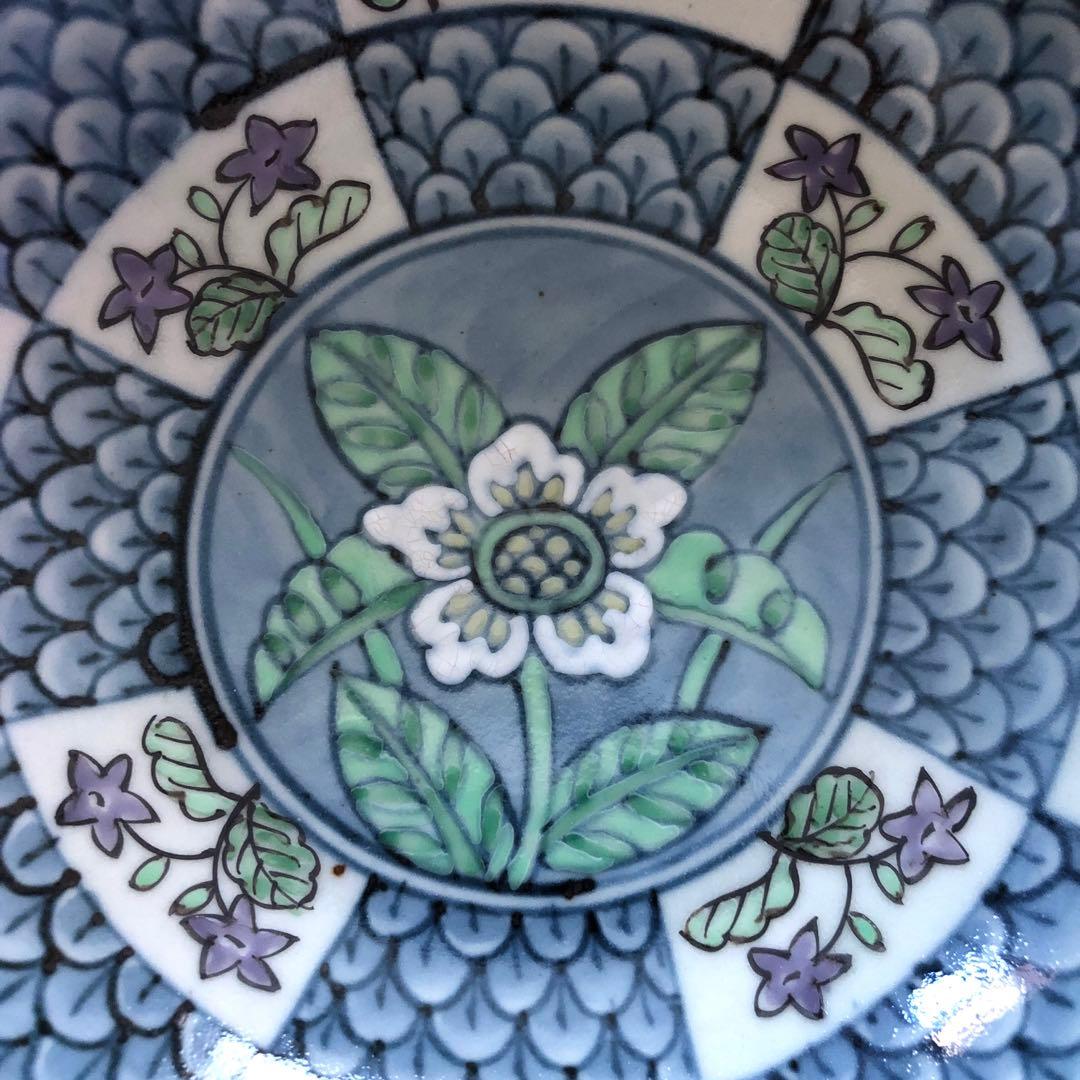 専用になります♪佐藤走波　染錦市松花辨草花文　八角組鉢　5個