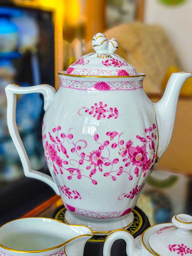 リモージュ Raynaud ピンク花柄 ティー3点セット 仏製