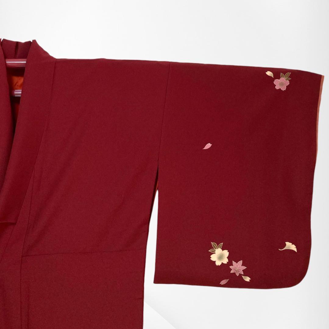 【美品✨】夢工房　池田重子監修　洗える着物　絵羽小紋　深紅　毬　トールサイズQ9