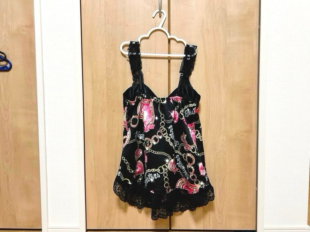 MARS♡AliceTime柄♡アリスタイム♡胸元リボン♡キャミトップス♡BK