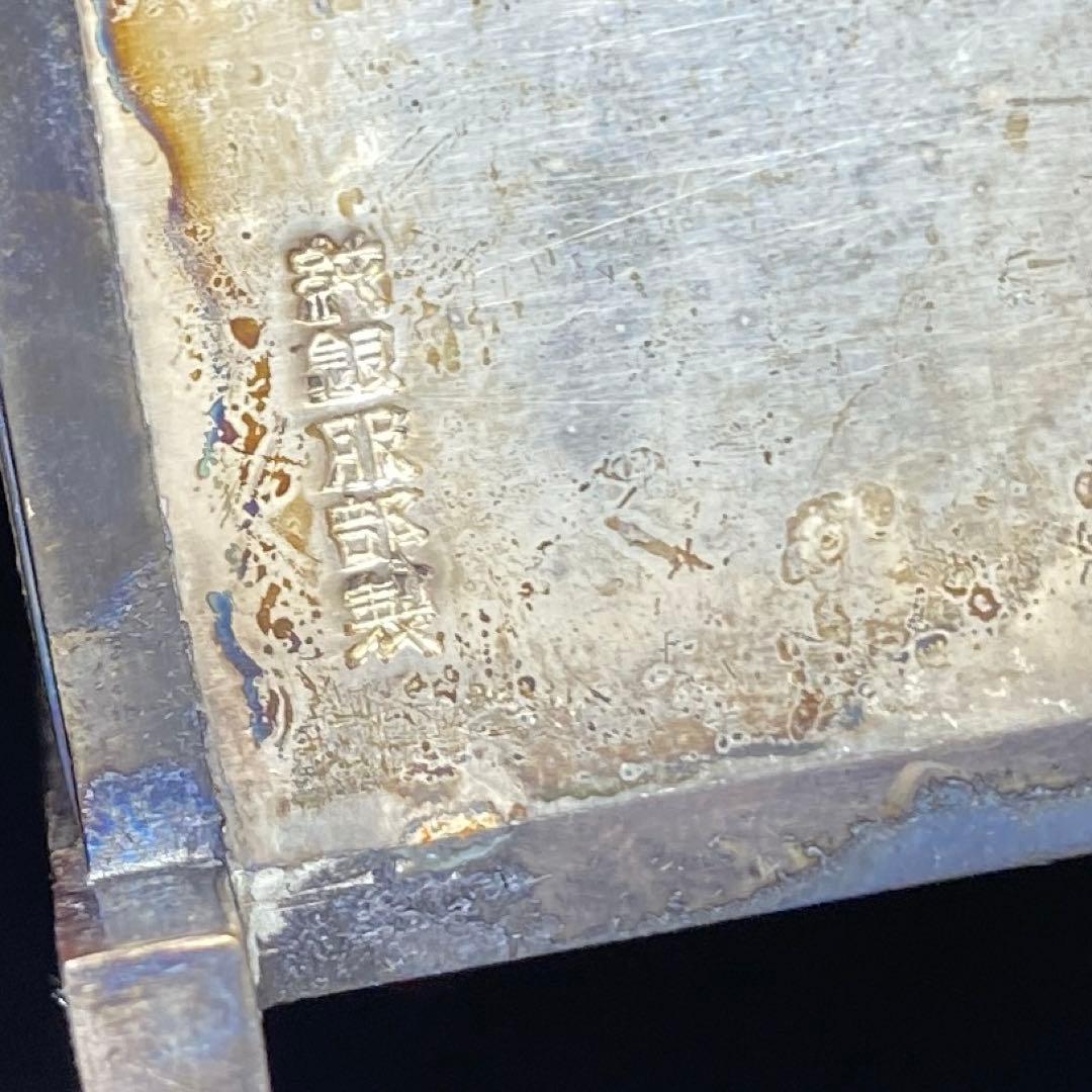 天皇御下賜品　純銀服部製　槍型　菊紋ボンボニエール　一対　東さ8-0208☆2F