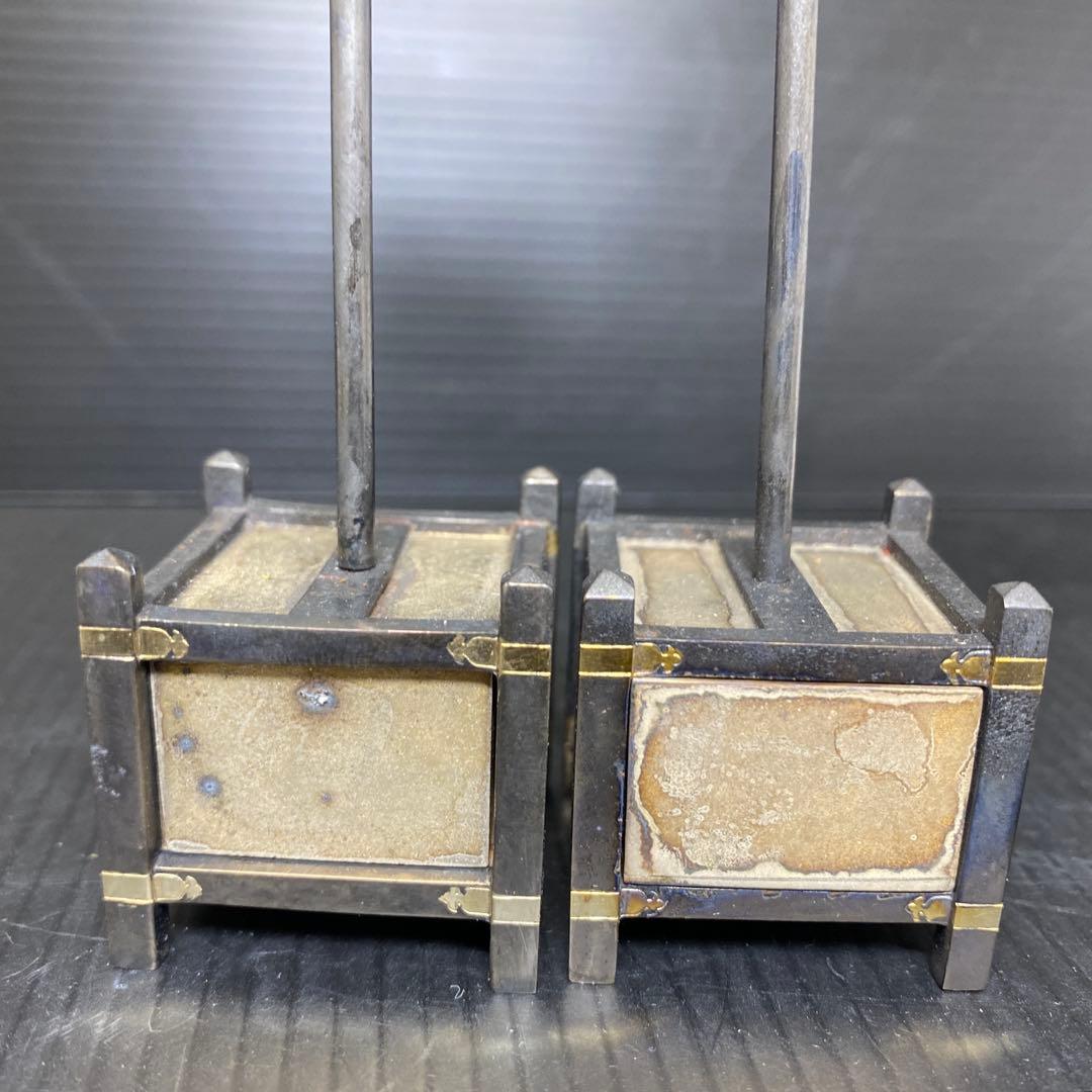 天皇御下賜品　純銀服部製　槍型　菊紋ボンボニエール　一対　東さ8-0208☆2F