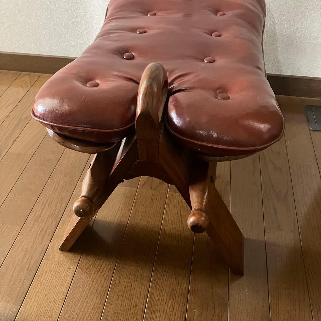 アンティーク　クッション付きスツール