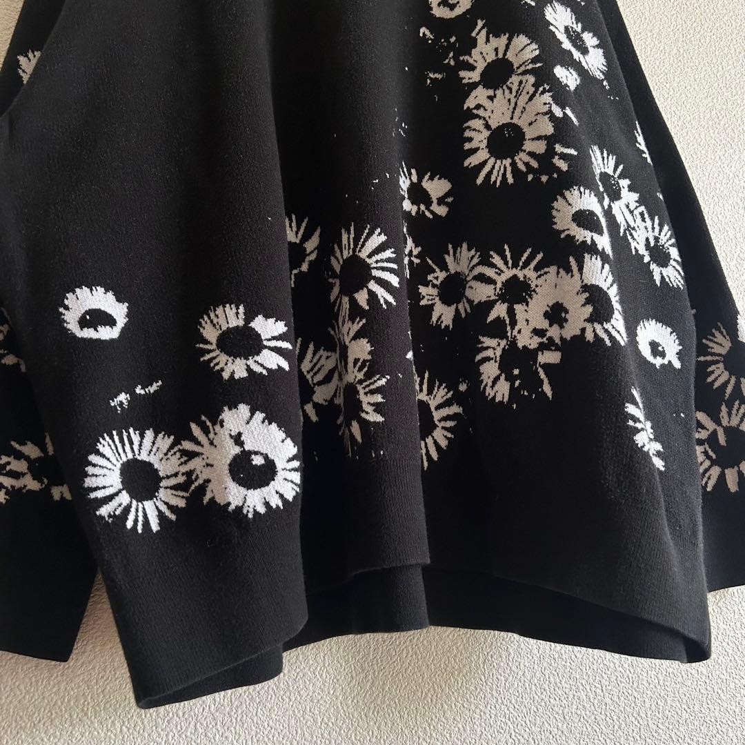 LAD MUSICIAN ラッドミュージシャン ニット 花柄 コットン 黒