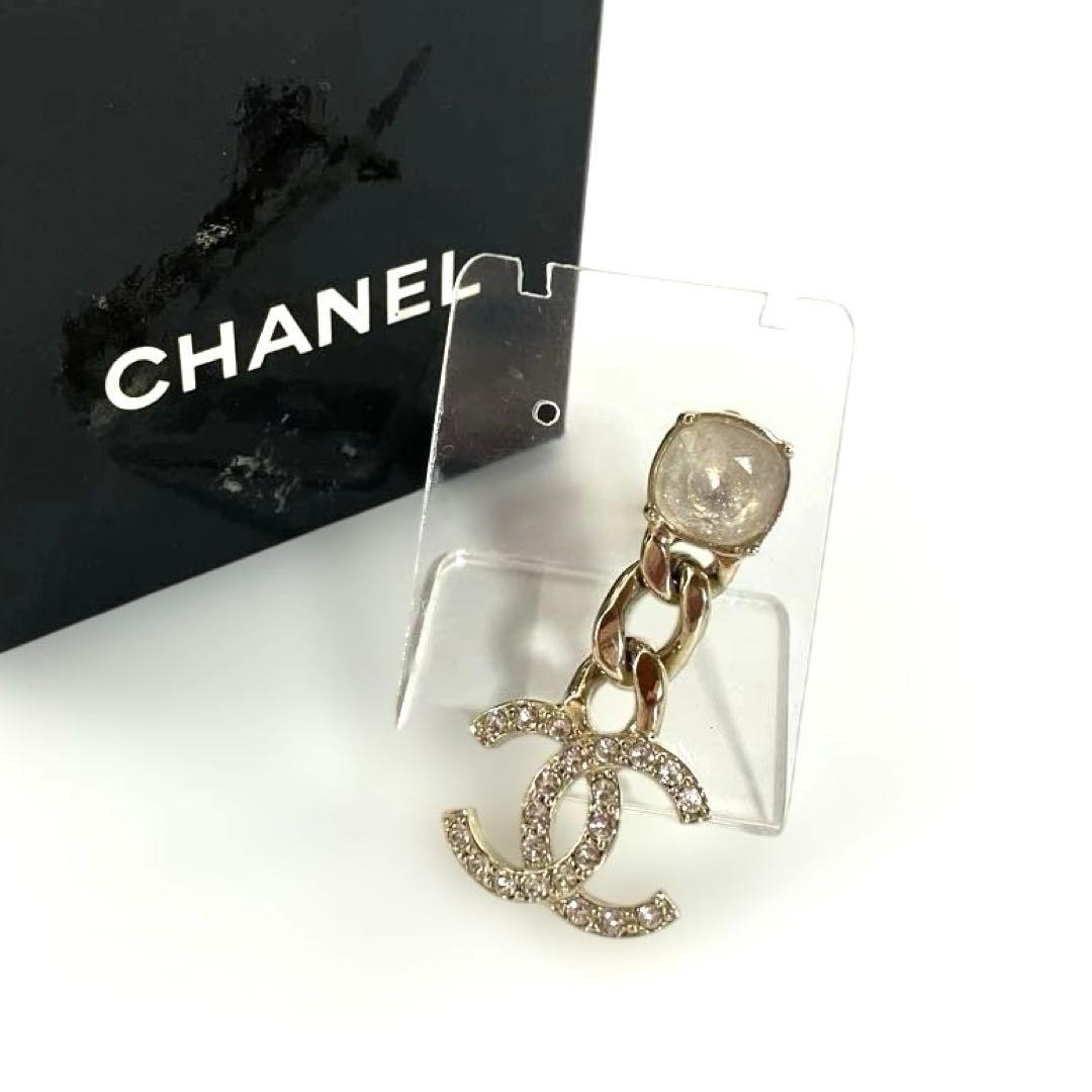 【美品】CHANEL シャネル ココマーク ラインストーン ピアス