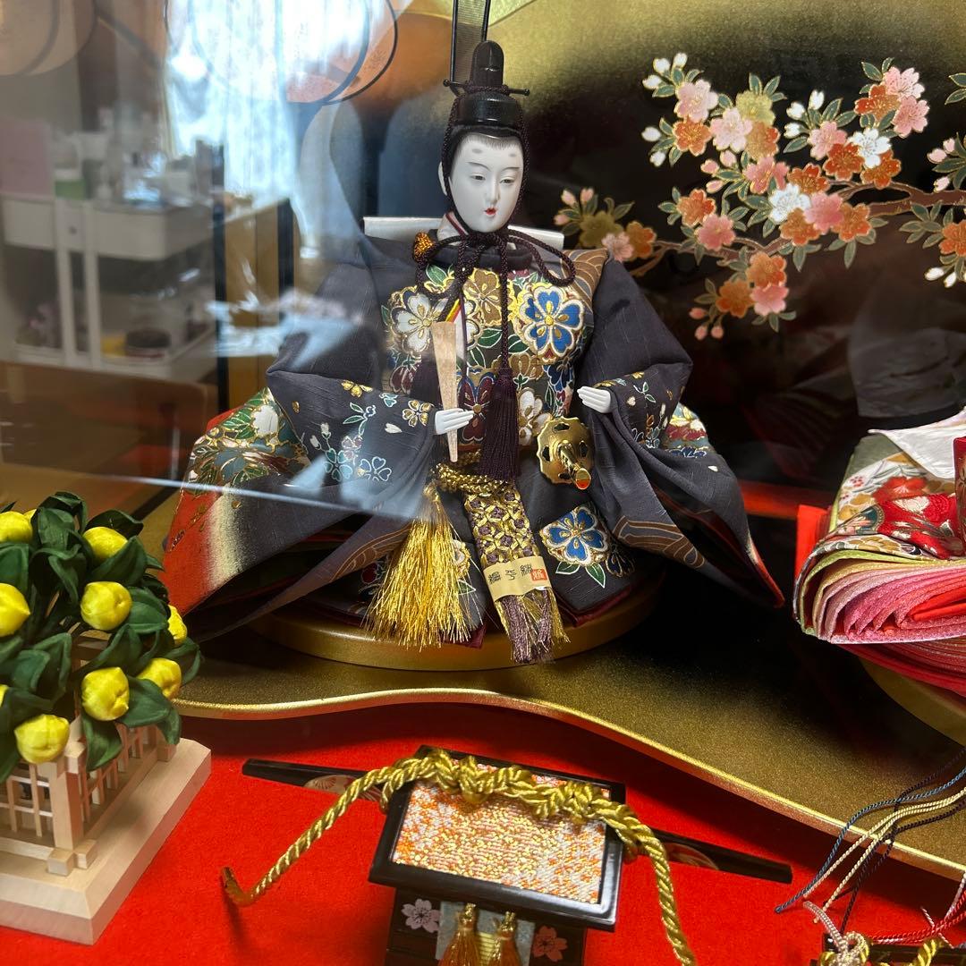 【極美品】　雛人形 親王飾り お内裏様 お雛様セット 被布付き　金彩雛　ひな祭り