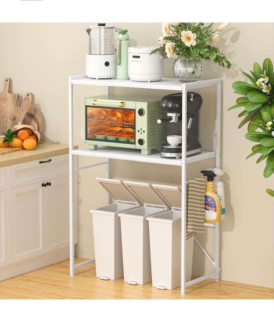 ✨ゴミ箱上ラック✨高さ125cm 耐荷重50Kg レンジ台 キッチン 棚 8段階