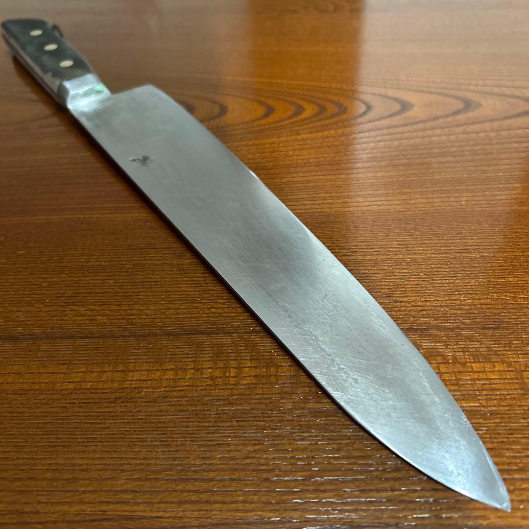 牛刀包丁 紋三郎作 全長41cm刃28cm重約308g厚約2mm ★送料無料