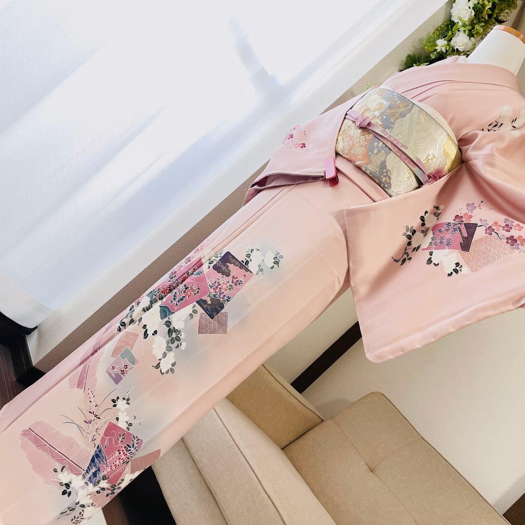 桜色 友禅 4点 フルセット 訪問着 入学式 卒業式 入園式 春 秋 冬