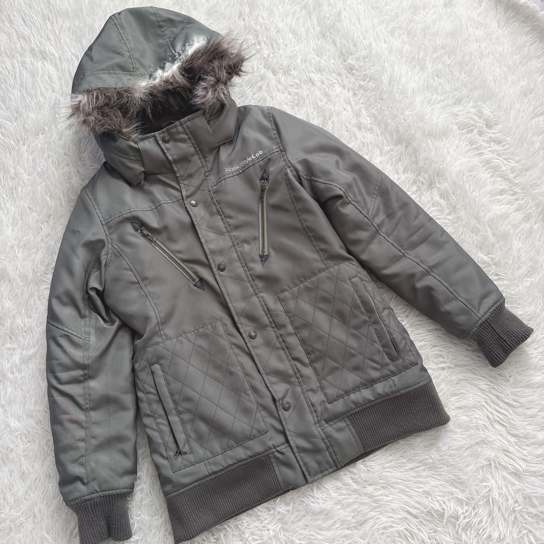 Rosso StyleLab ファー付き レディースL ジャケット カーキ