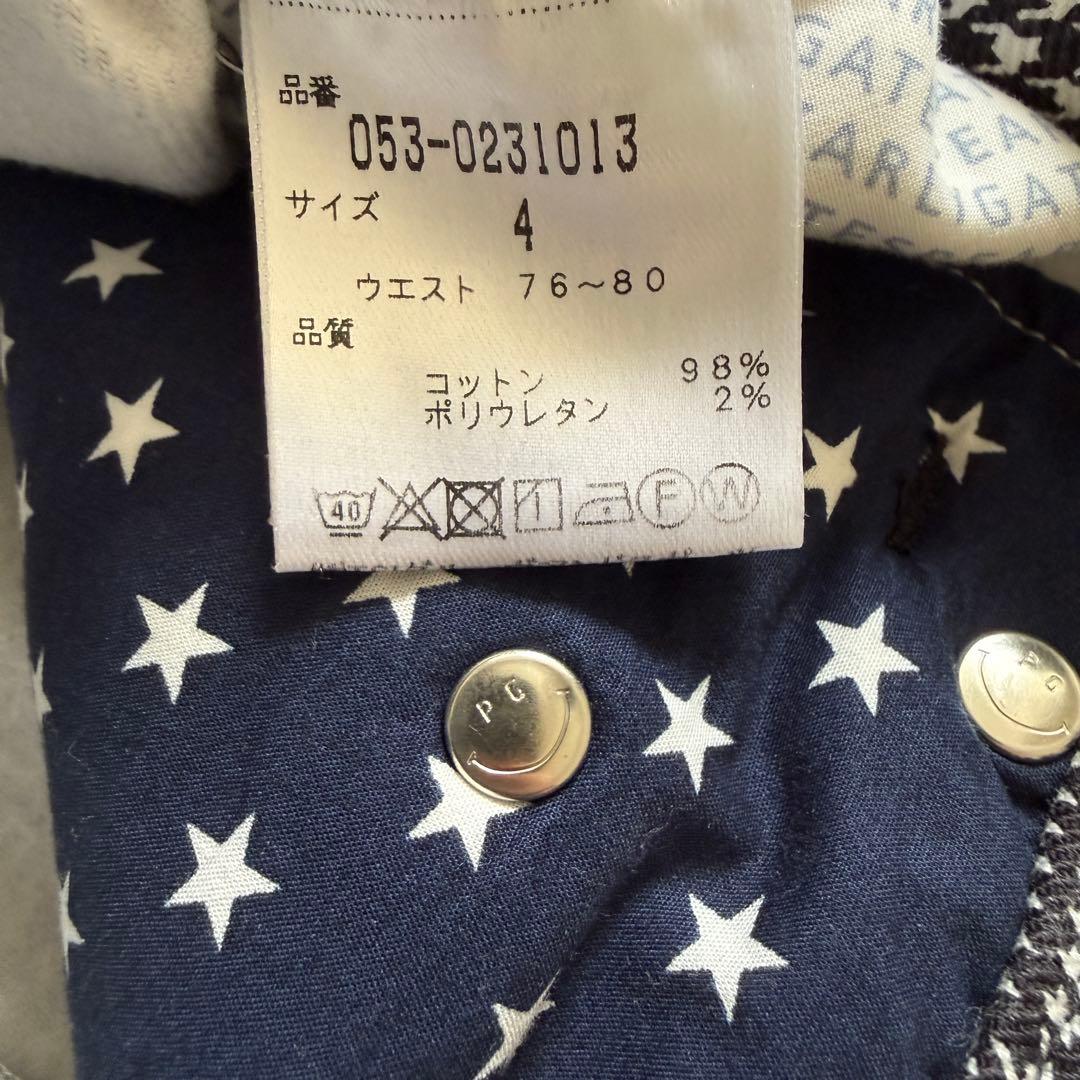 裏起毛　パーリーゲイツ　パンツ　黒　白　チェック　千鳥格子　M〜L相当　4