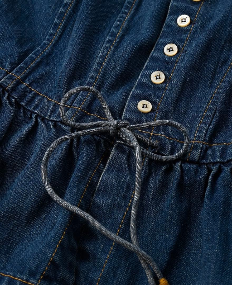 45R 大麦デニムのキャミソール（焦）　2024SS ¥30,800