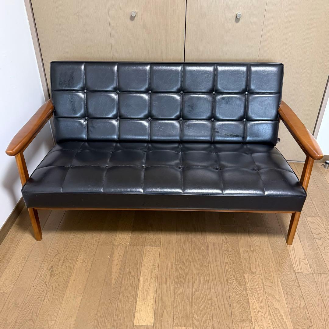 カリモク60 kチェア 2シーター スタンダードブラック