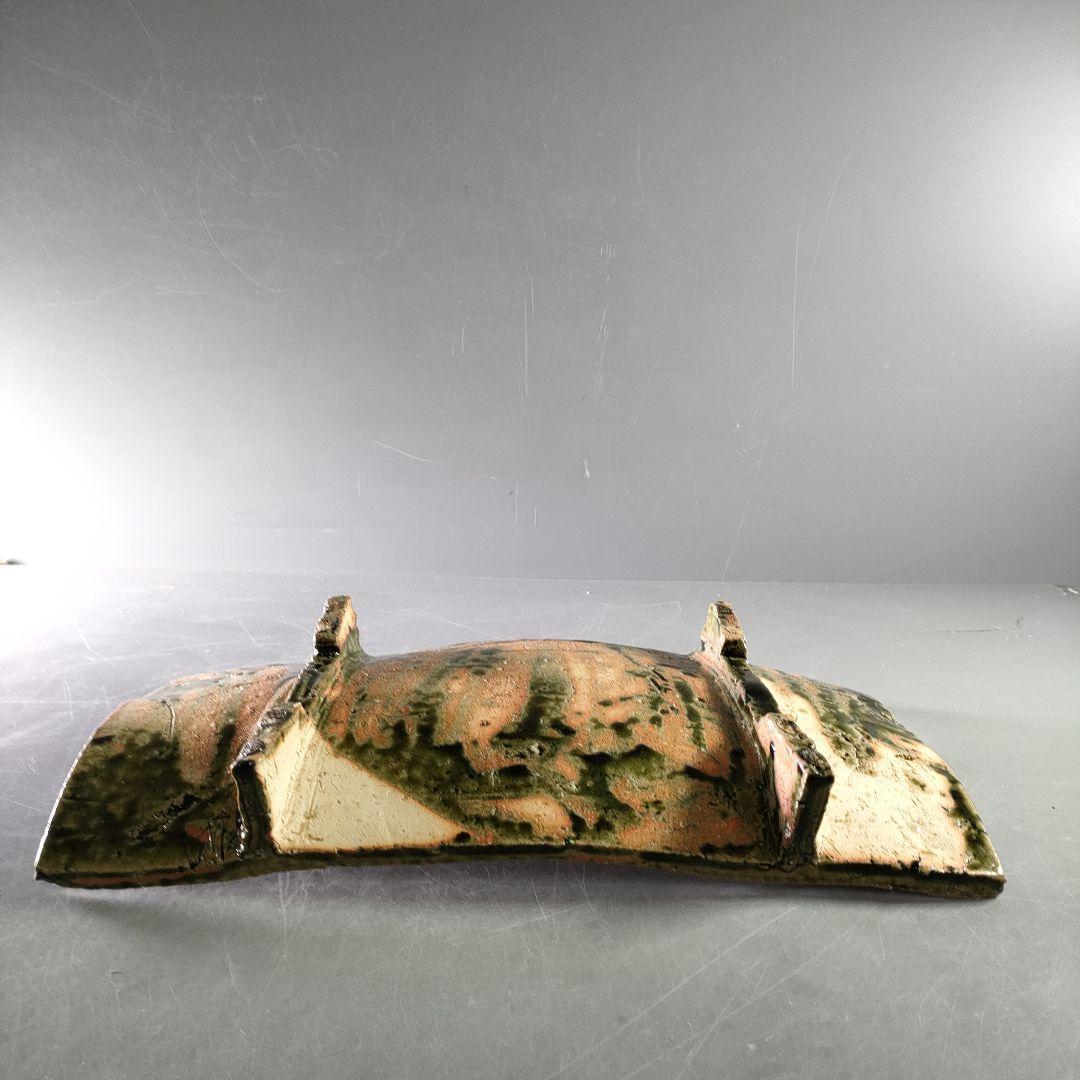 A882-1/織部焼/喜兵爾 造/織部姐皿/長角皿/大皿/