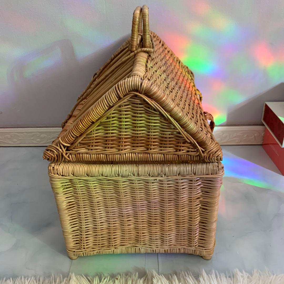 ラタン製 ペットキャリー カゴバック