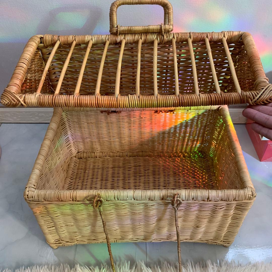 ラタン製 ペットキャリー カゴバック