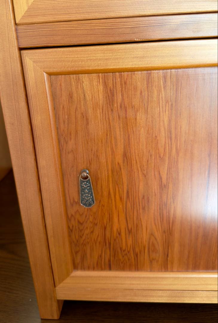 屋久杉　ミニチェスト キャビネット　引き出し付き 扉収納 右開き