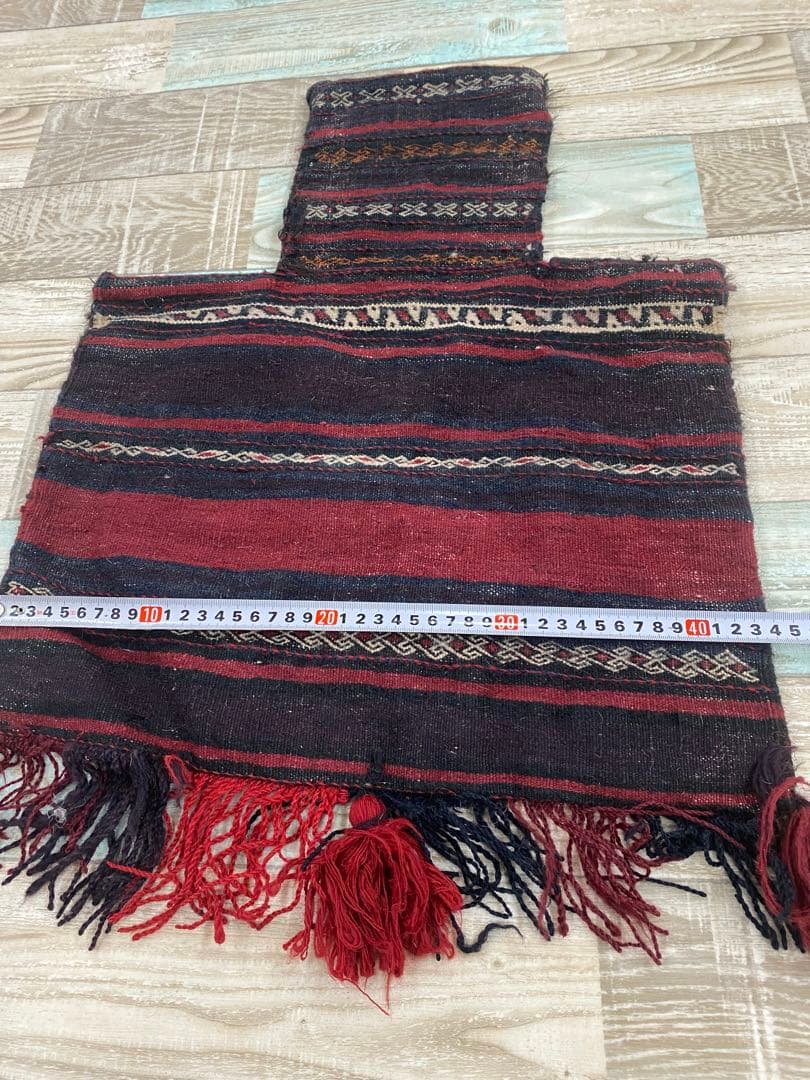 ペルシャ遊牧民の手織りウール100%アンティークソルト入れバッグ