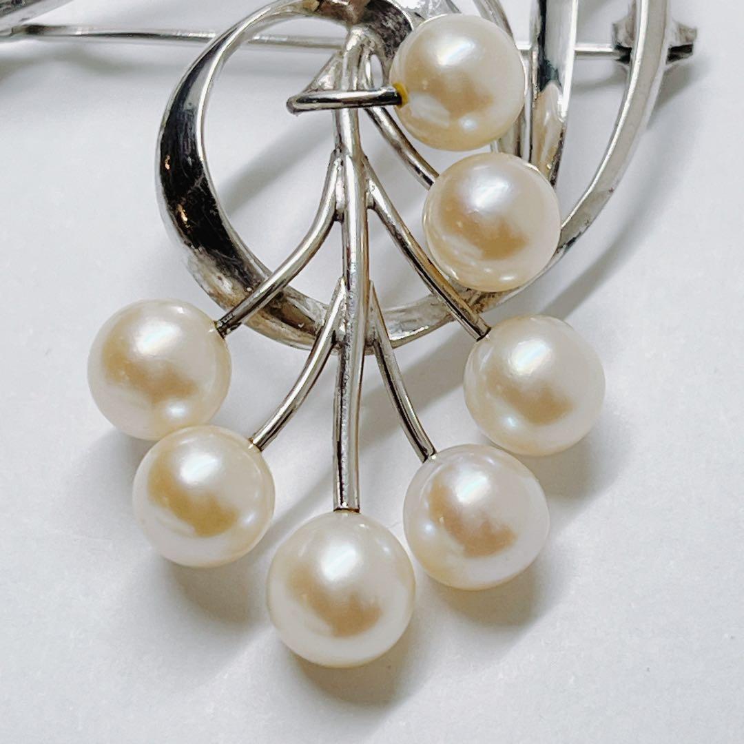 MIKIMOTO ミキモト パール　ブローチ　コサージュ　シルバー