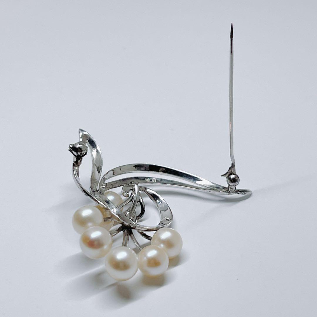 MIKIMOTO ミキモト パール　ブローチ　コサージュ　シルバー