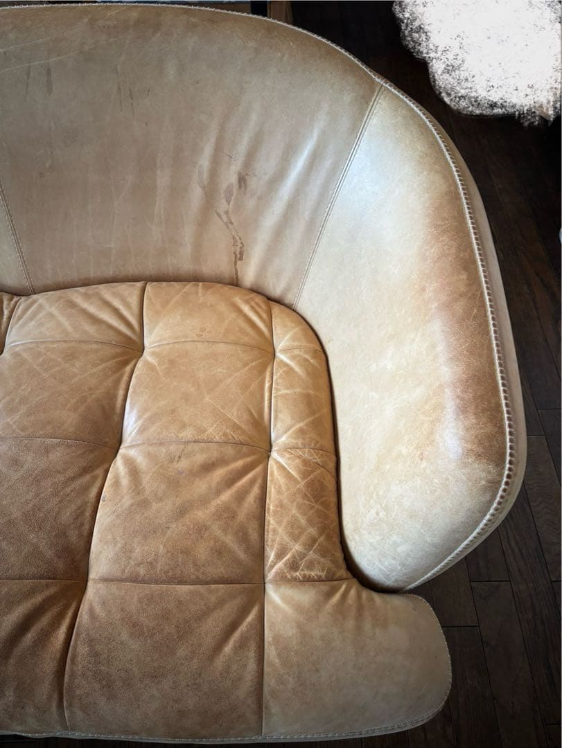 クラッシュゲート オピアムソファ 2.5人掛け　レザーソファー　キャラメル色