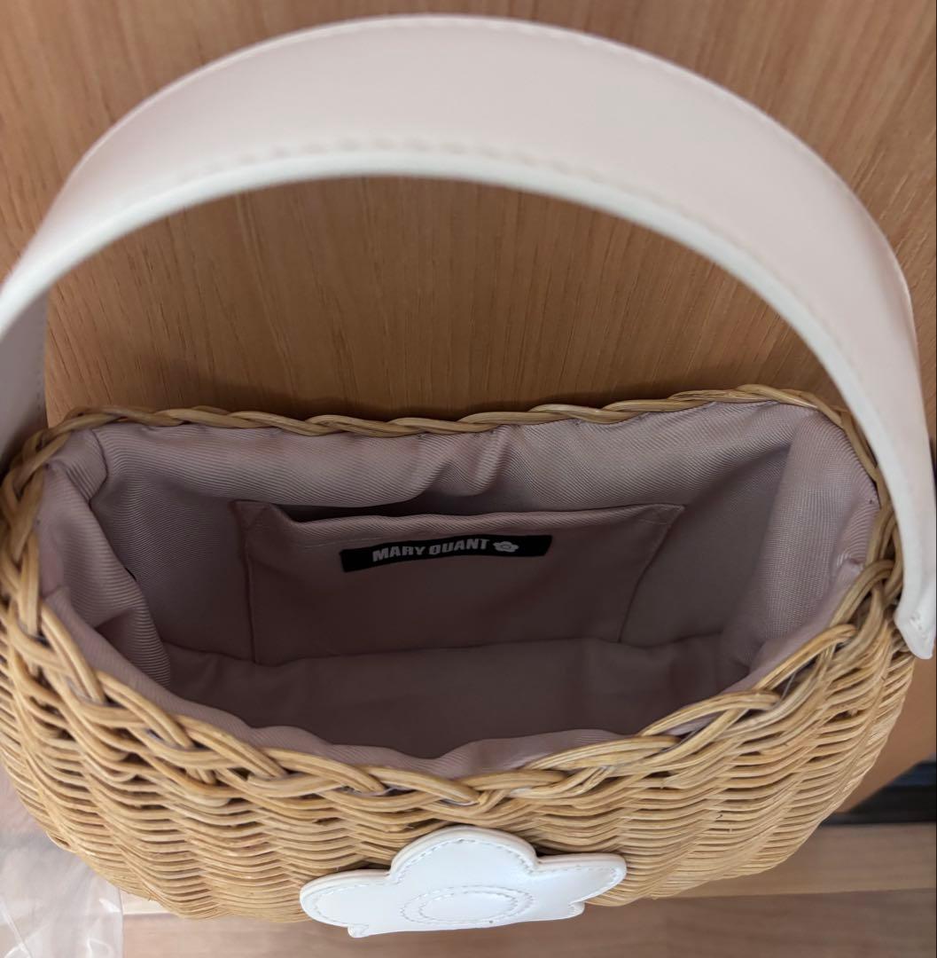 新品MARYQUANTラタンデイジーパッチ 2WAYショルダーベージュNew