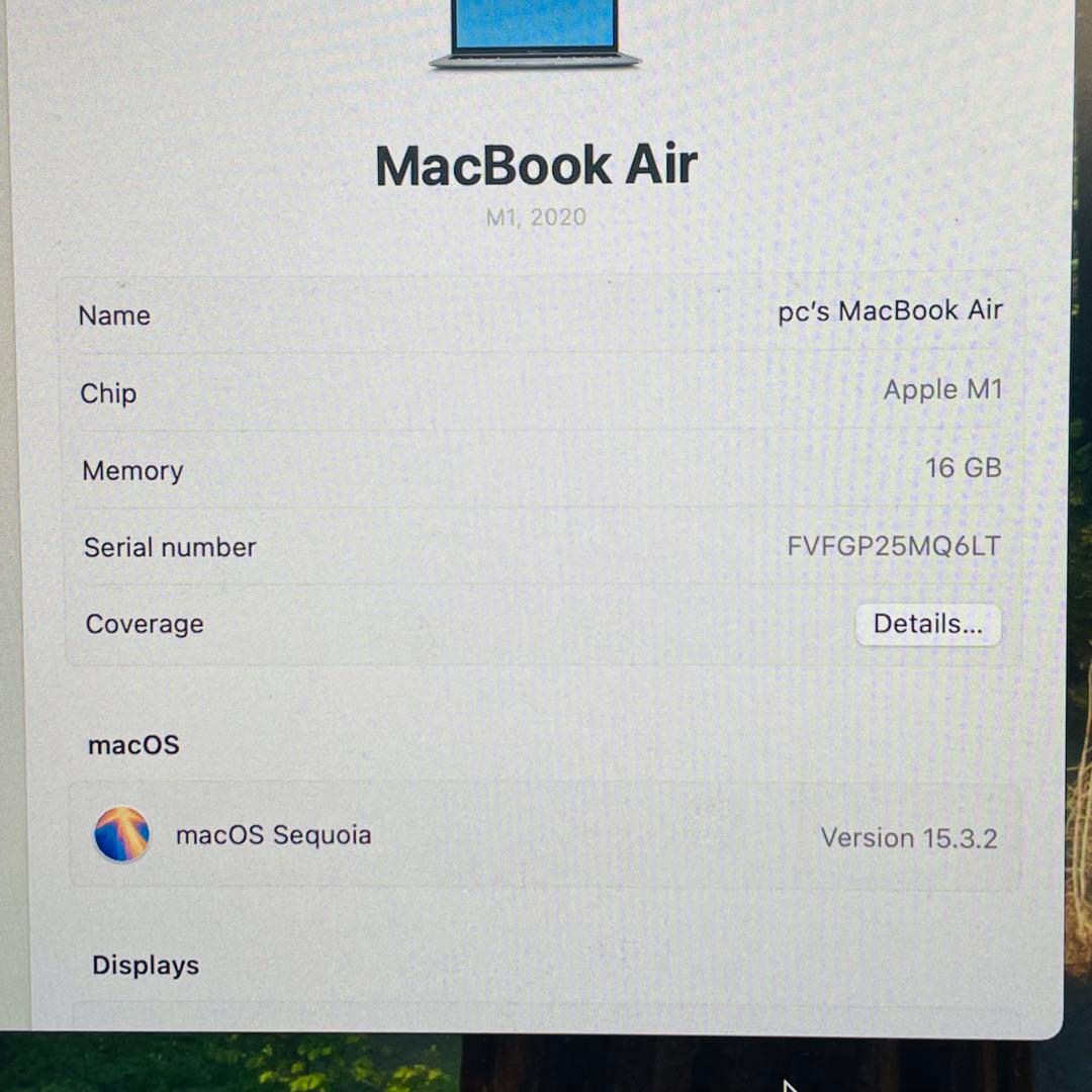 MacBook Air M1 16GB/1TB 13インチ スペースグレー