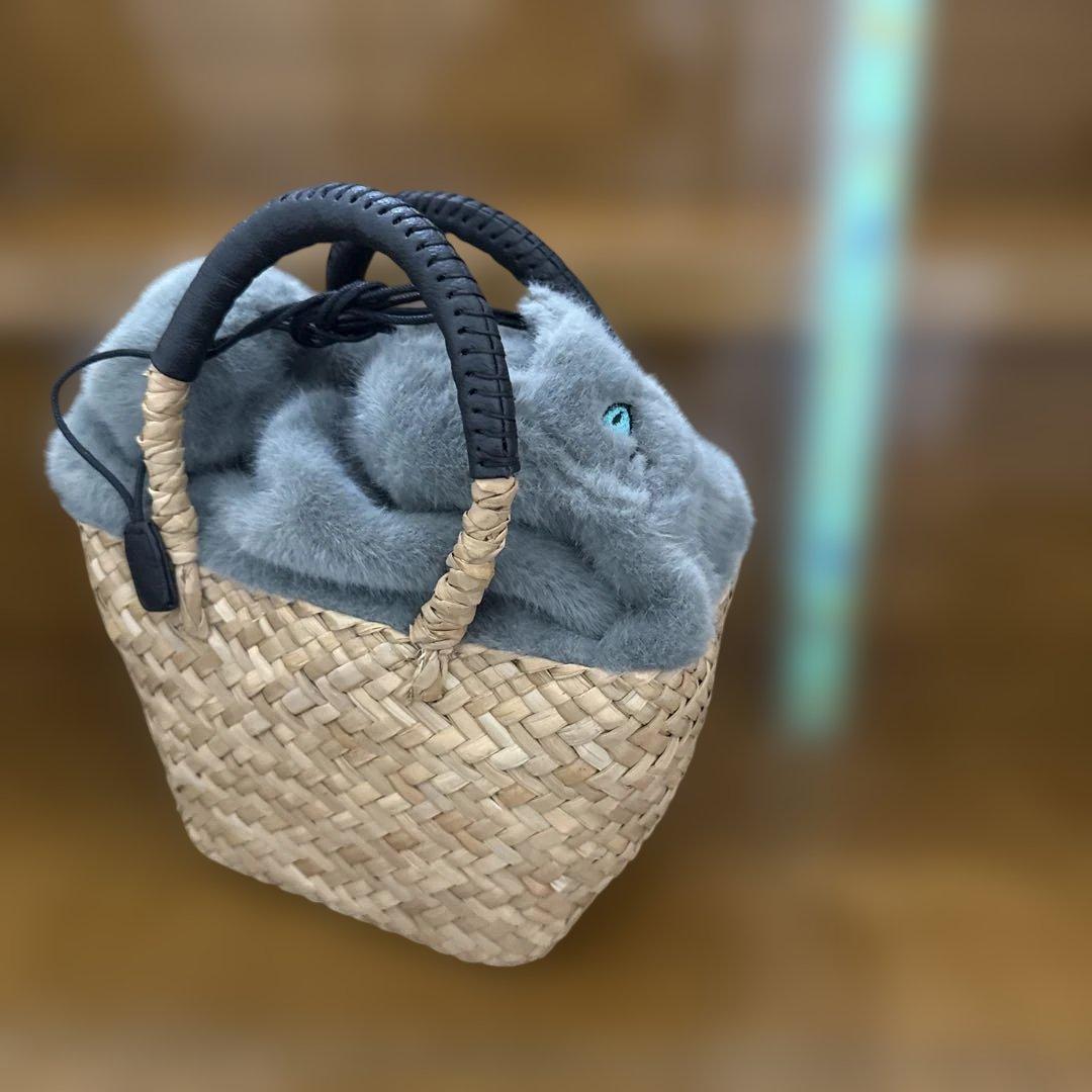 HAYNI ねこのバッグ ベージュ グレー ファー KEROよん