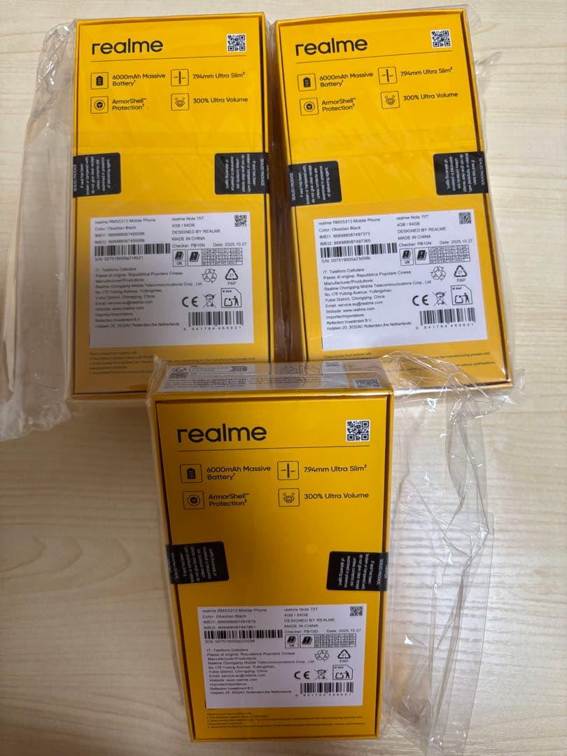 REALME NOTE 70T 本体 RAM 4GB+64GB 5台セット