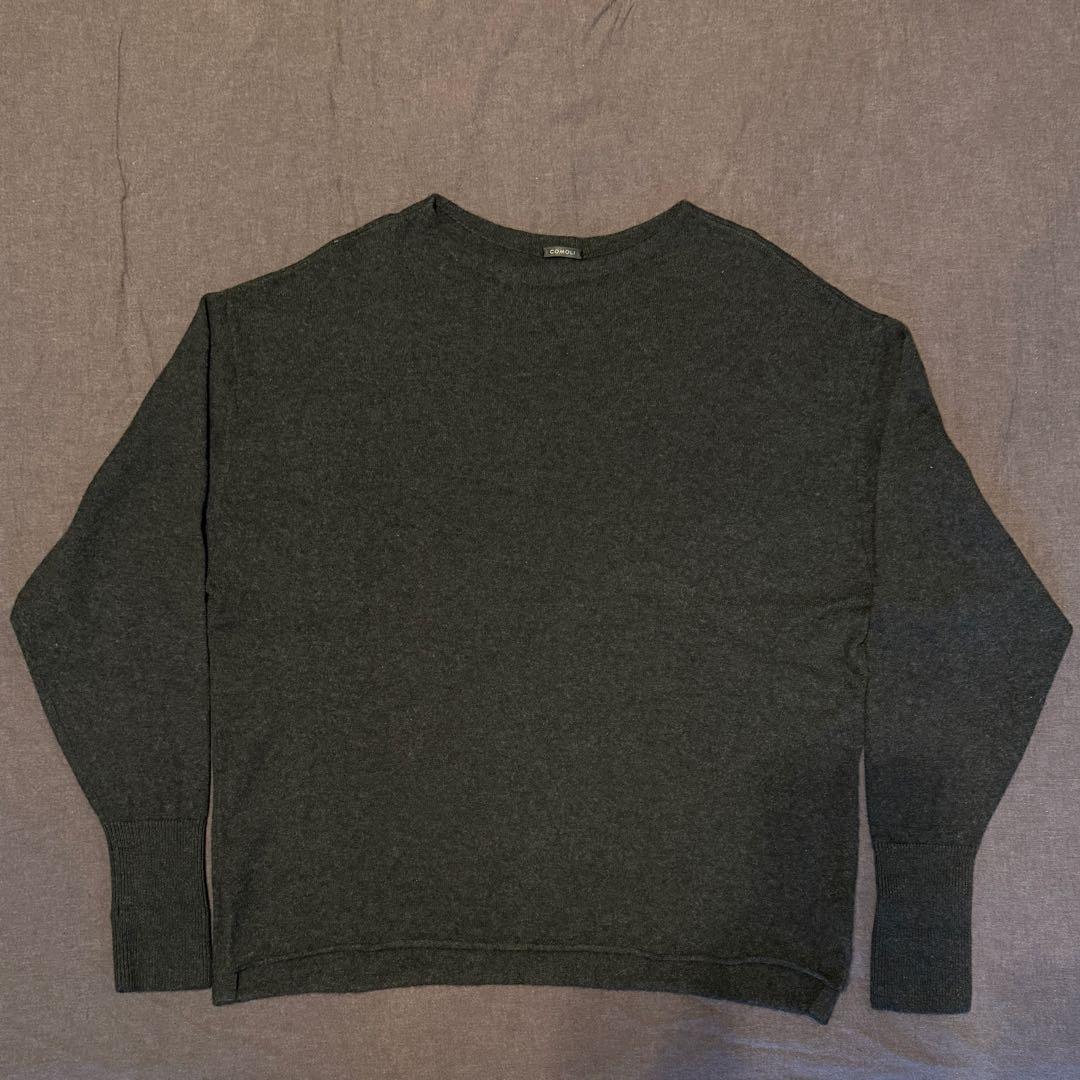 COMOLI ウール 和紙 コモリ ニット FREE CHARCOAL