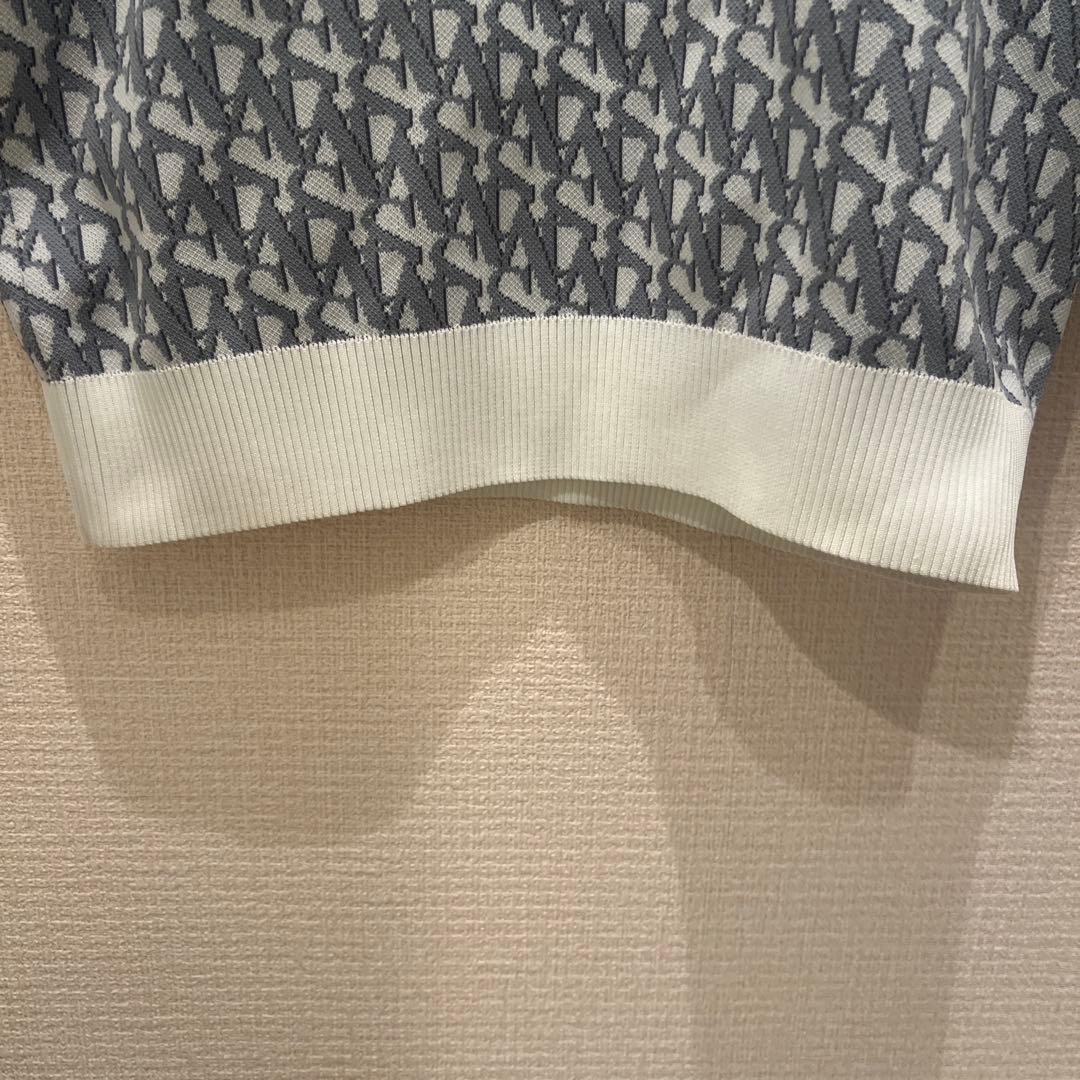 セントアンドリュース 　クルーネック　ホワイト系総柄　ニット　セーター　 S