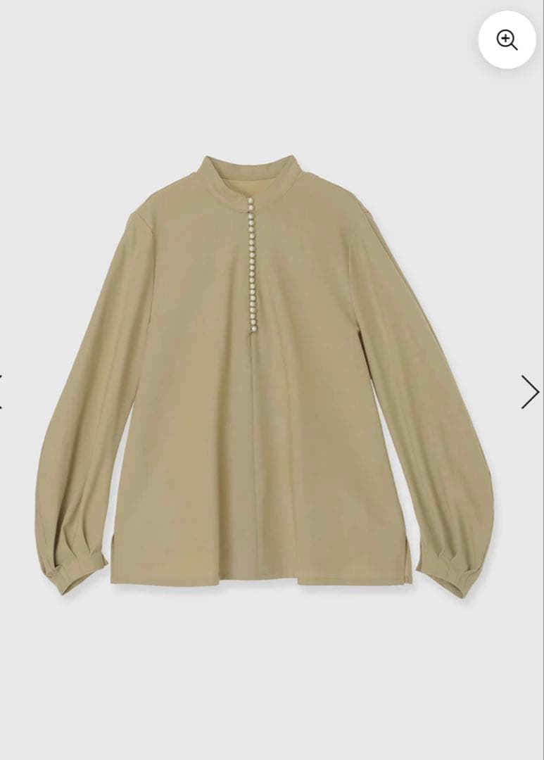 パールトリムブラウス ベージュ サイズF