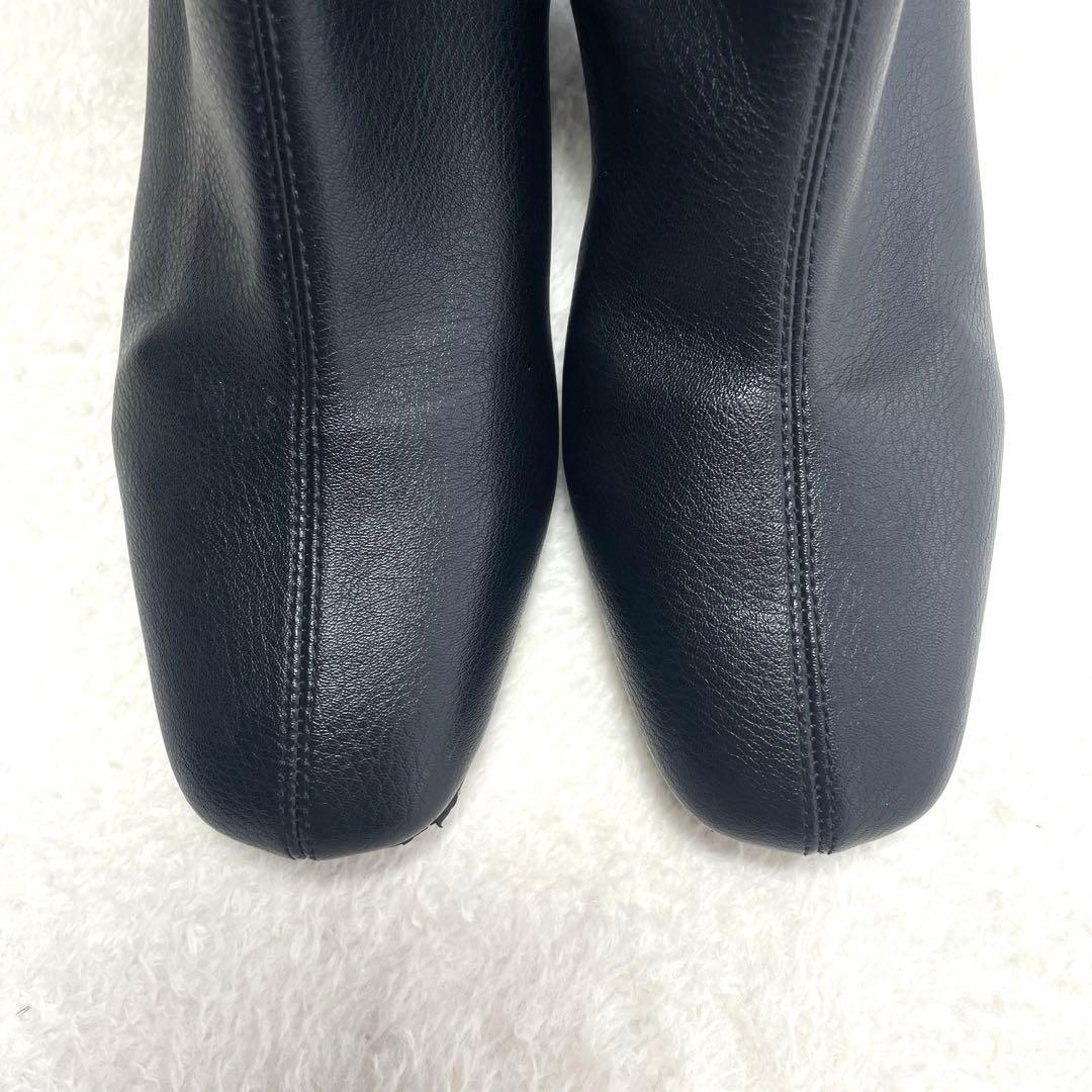 極美品✨LE TALON ストレッチ サイドジップ ショートブーツ 黒 L