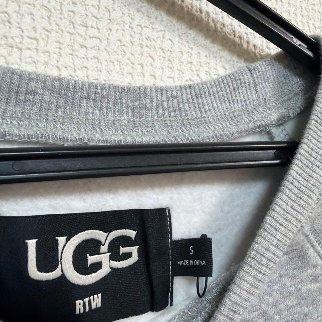 UGG スウェット 正規品 グレー ピンク 裏起毛　sサイズ　アグ　トレーナー