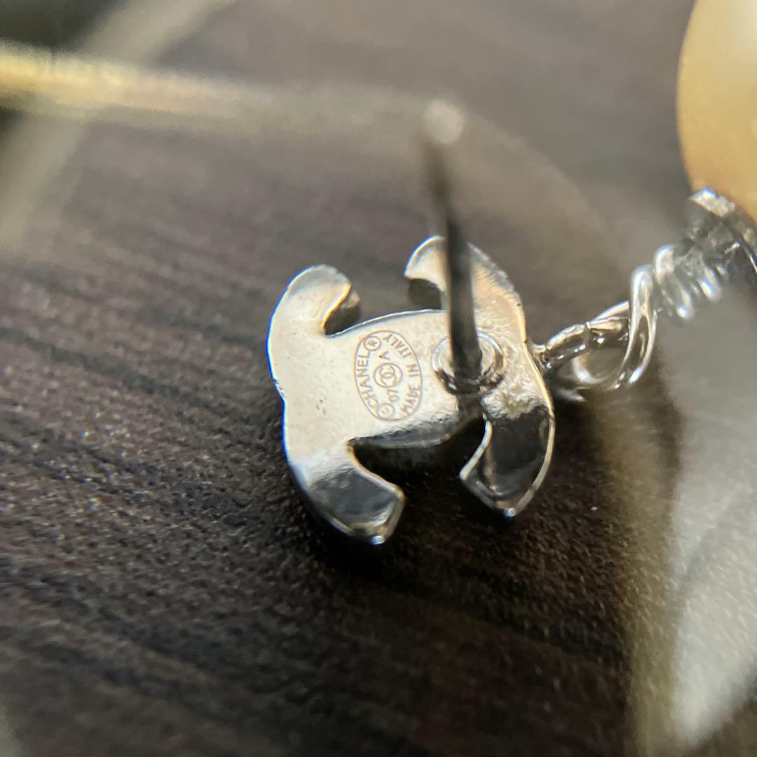 CHANEL ココマーク ラインストーン 07 A フェイクパール 片耳ピアス