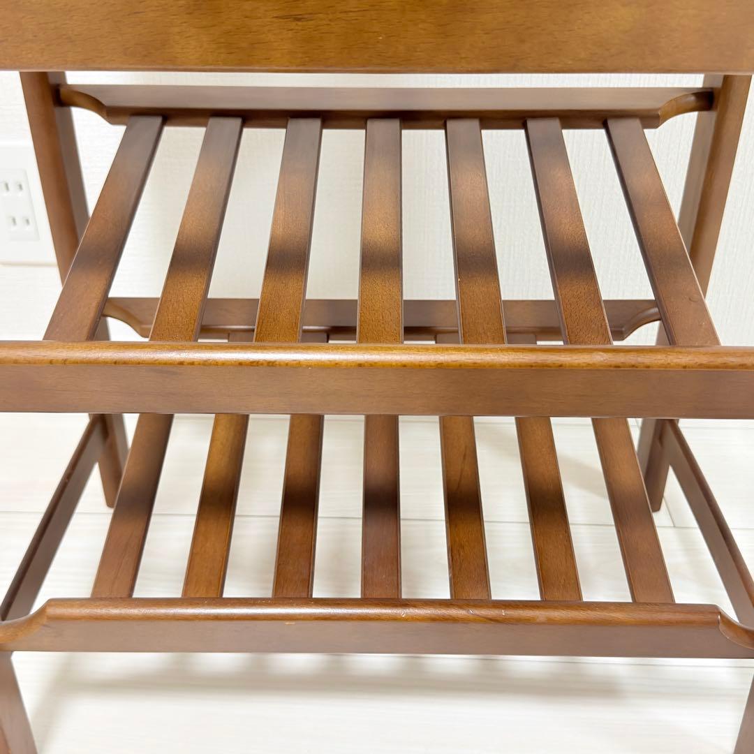 オールドカリモク 木製 3段ラック マガジンラック 飾り棚 収納棚 本棚ブラウン