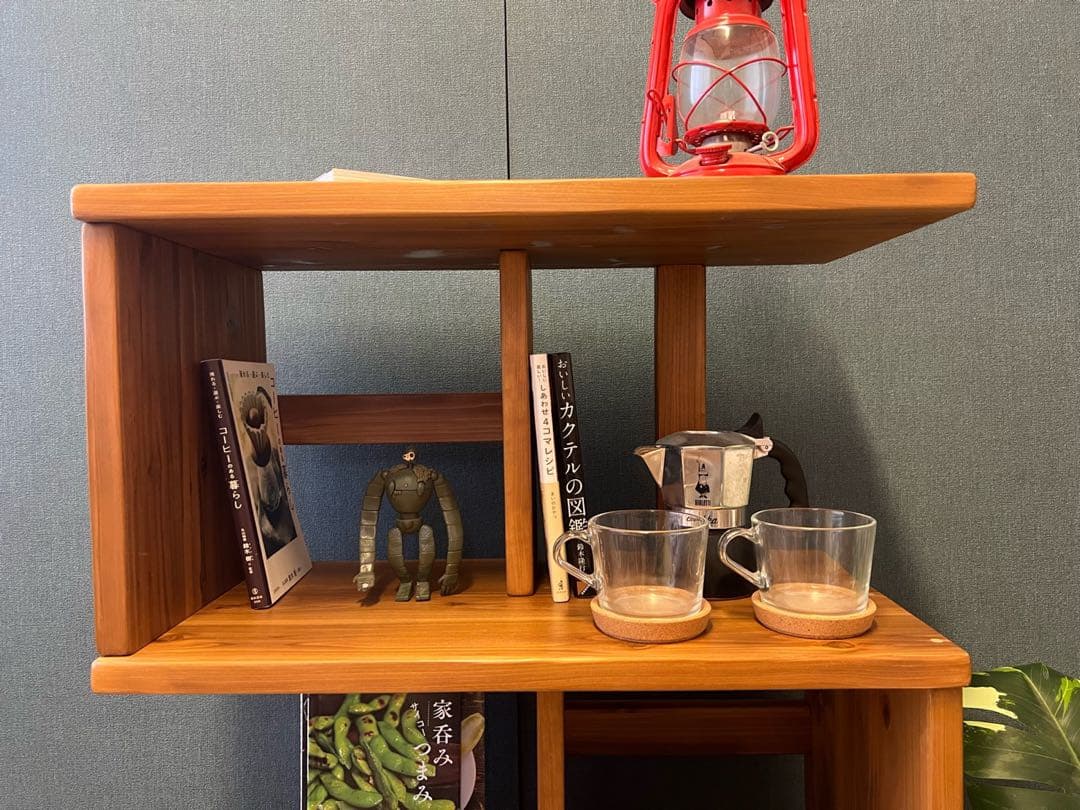 【在庫整理】 ジグザグシェルフ モダンアンティーク調 ブックシェフ 杉 ブラウン