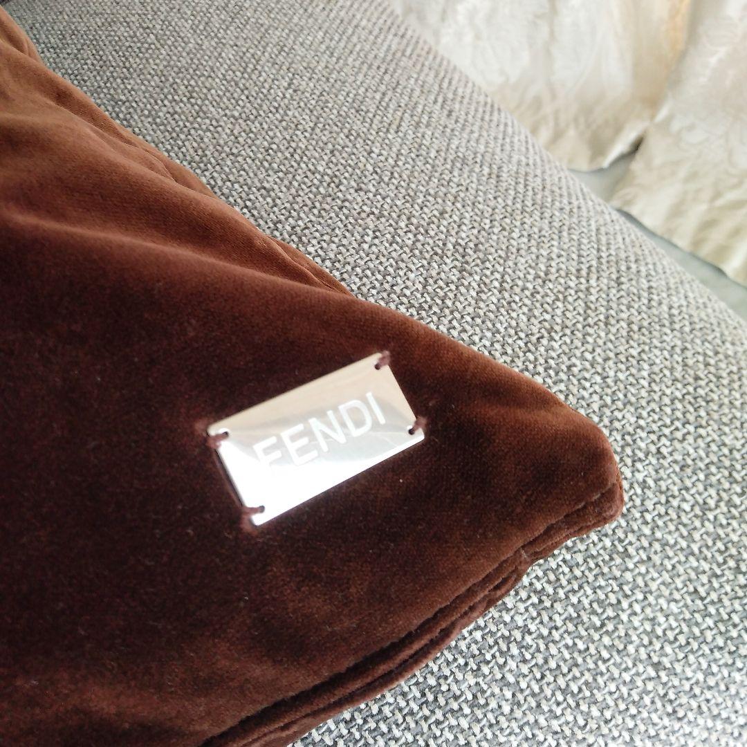 FENDI　フェンディ　ラインストーン　クッション　ベロア　2点