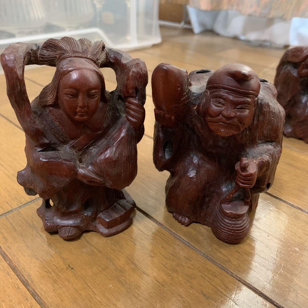 80 七福神　木彫り