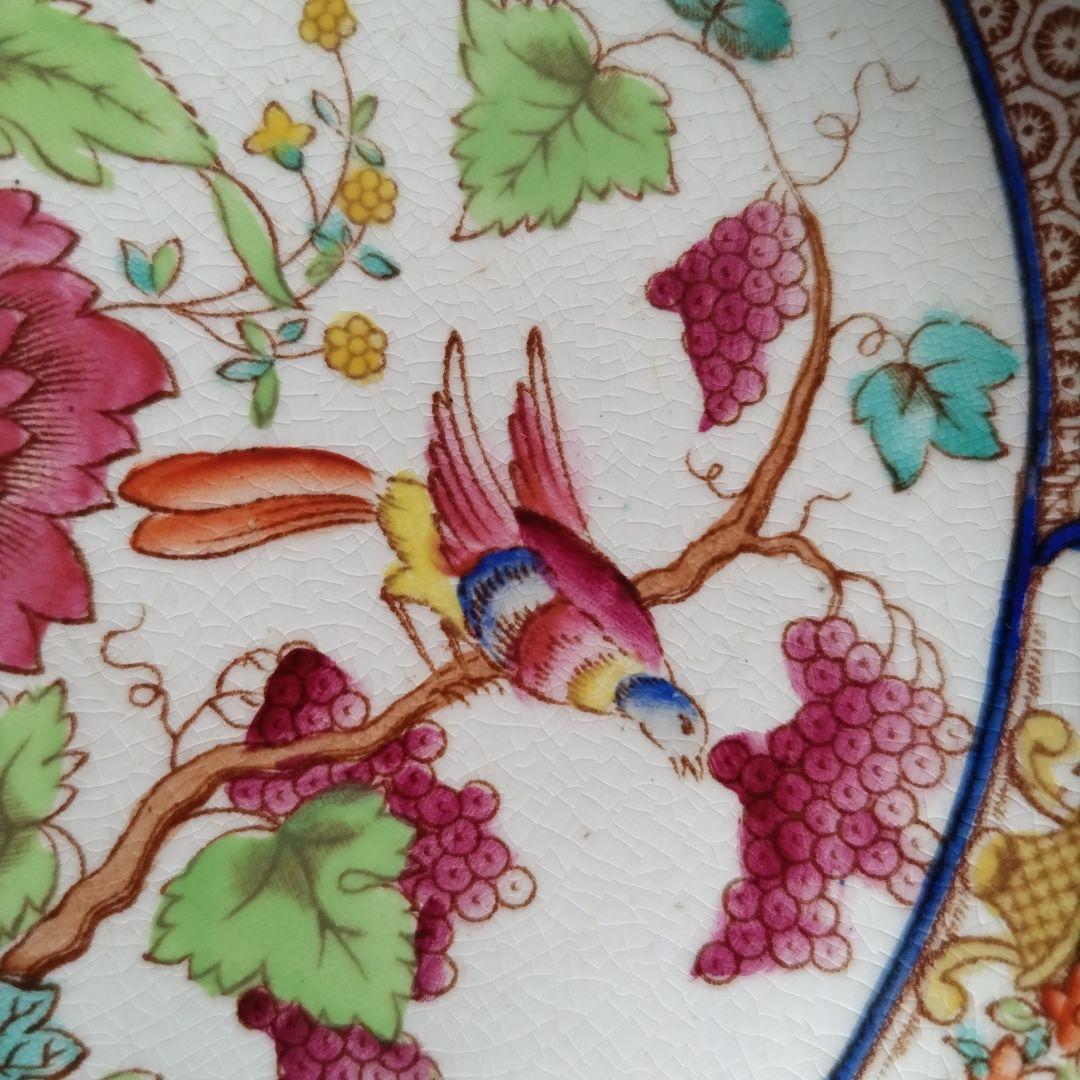 【美品】1900年代初期　スポード　コープランド　アジアンフラワー　スープ皿３枚