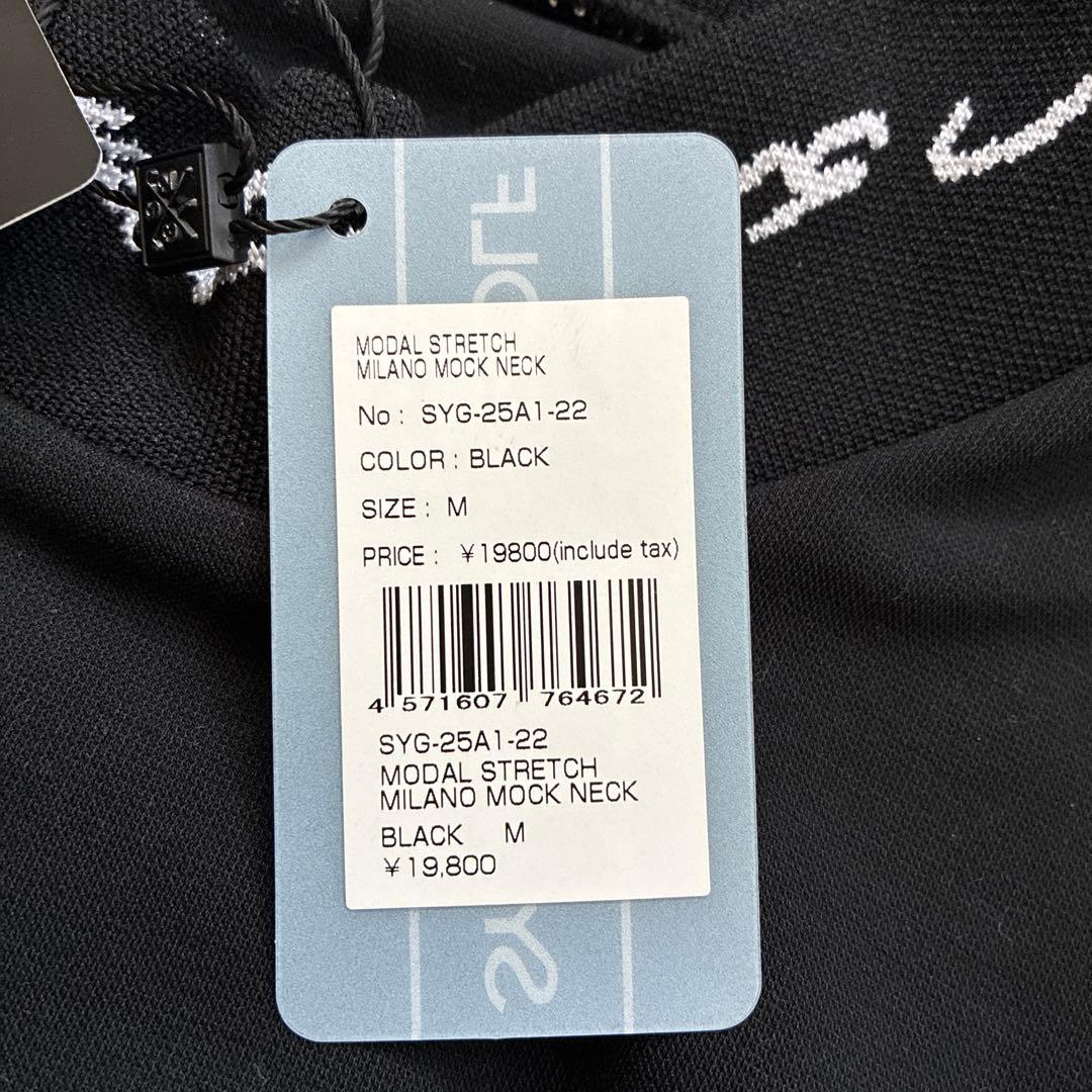 新品　sy32 ゴルフ ミラノモックネック長袖シャツ　Mサイズ